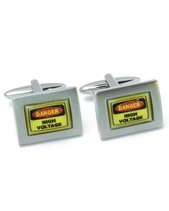 N-3003 Manchetknopen - Danger High Voltage Rood en Geel 1.jpg