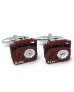 N-3027 Manchetknopen - Rode Retro Vintage Radio met Zenderschaal 1.jpg