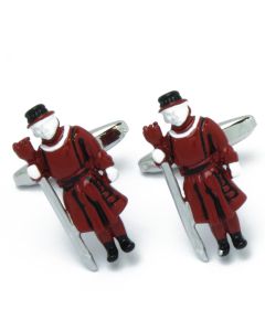 N-3046 Manchetknopen - Beefeater Bewaker Tower of London Rood 1.jpg