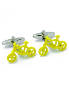 N-3050 Manchetknopen - Fiets Stadsfiets Geel Emaille 1.jpg