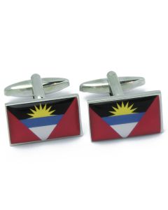N-3062 Manchetknopen - Antigua en Barbuda Vlag Rood Zwart Blauw 1.jpg