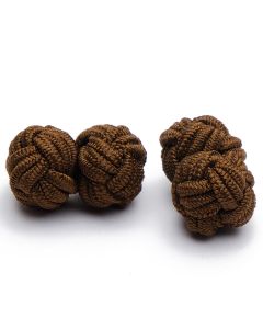 SK-1004 Manchetknopen - Zijden Knoop Bruin 1.jpg