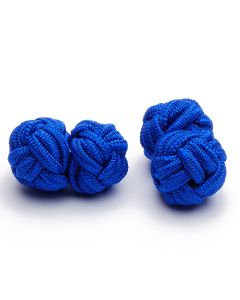 SK-1010 Manchetknopen - Zijden Knoop Blauw 1.jpg