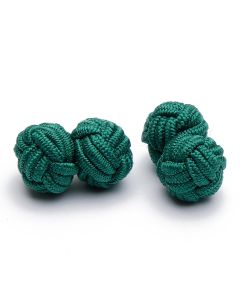 SK-1011 Manchetknopen - Zijden Knoop Groen 1.jpg