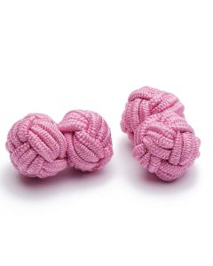 SK-1012 Manchetknopen - Zijden Knoop Lichtroze Roze 1.jpg