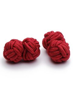 SK-1013 Manchetknopen - Zijden Knoop Donkerrood 1.jpg