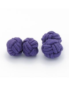 SK-1022 Manchetknopen - Zijden Knoop Donkerpaars 1.jpg