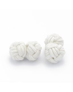 SK-1023 Manchetknopen - Zijden Knoop Gebroken Wit Ivoor 1.jpg