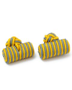 SK-1045 Manchetknopen - Zijden Knoop met Oranje en Paarse Cilinder 1.jpg