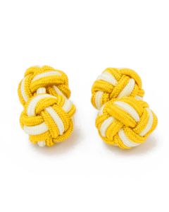 SK-1072 Manchetknopen - Zijden Knoop met Beige en Bruin 1.jpg