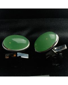 ZE1-1005 Manchetknopen - Echt Zilver 925 Aventurijn 1.jpg