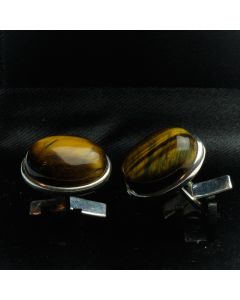 ZE1-1007 Manchetknopen - Echt Zilver 925 Tijgeroog 1.jpg