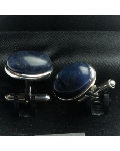 ZE2-1002 Manchetknopen - Echt 925 Zilver Sodaliet 1.jpg