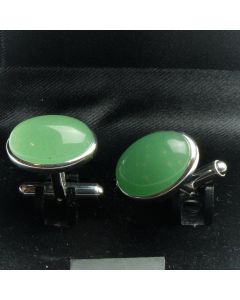 ZE2-1005 Manchetknopen - Echt 925 Zilver Aventurijn 1.jpg