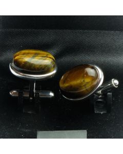 ZE2-1007 Manchetknopen - Echt 925 Zilver Tijgeroog 1.jpg