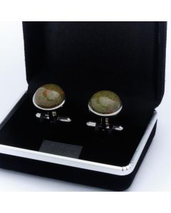 ZE3-1005 Manchetknopen - Echt Zilver 925 Rond Unakiet Groen 1.jpg