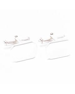 ZI-1004 Manchetknopen - Echt Zilver 925 Rechthoek Achthoekig Effen Glad 1.jpg