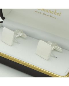ZI-1008 Manchetknopen - Echt Zilver 925 Vierkant Effen Gematteerd 1.jpg