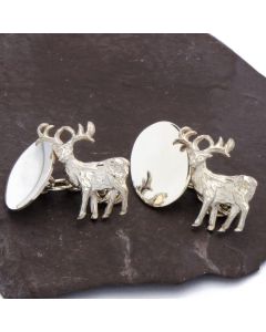 ZI-1009 Manchetknopen - Echt Zilver 925 Edelhert met Ketting 1.jpg