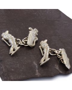 ZI-1010 Manchetknopen - Echt Zilver 925 Golfer en Golftas met Ketting 1.jpg