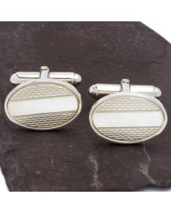 ZI-1013 Manchetknopen - Echt Zilver 925 Ovaal Horizontale Gravures 1.jpg