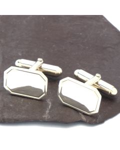 ZI-1019 Manchetknopen - Echt Zilver 925 Rechthoek Achthoekig met Accent 1.jpg