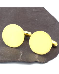 ZI-1022 Manchetknopen - Echt Zilver 925 Rond Goud Spiegelend 1.jpg