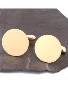 ZI-1023 Manchetknopen - Echt Zilver 925 Rond Rose Goud Spiegelend 1.jpg