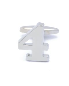 A4-1015 Manchetknopen - Cijfer Nummer 4 Vier - 1 Stuk 1.jpg