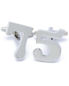 A4-1034 Manchetknopen - Cijfer Nummer 75 Vijfenzeventig 1.jpg