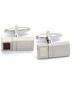 KC-1040 Manchetknopen - Tweekleurig Beige Bruin Draaibaar 1.jpg