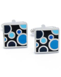 KC-1045 Manchetknopen - Vierkant met Blauwe Bollen 1.jpg