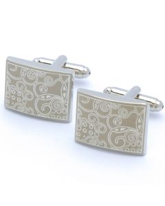 KS-1103 Manchetknopen - Zilver Rechthoekig met Patroon 1.jpg