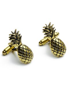 N-1100 Manchetknopen - Ananas Pineapple Goud 1.jpg