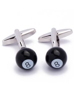 N-1666 Manchetknopen - Biljart Bal Nummer Acht 8 Zwart 1.jpg