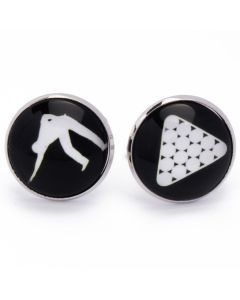 N-1677 Manchetknopen - Biljart Poolen Biljartballen Biljartspeler 1.jpg