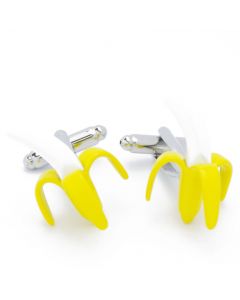N-1807 Manchetknopen - Banaan Gepelde Bananen Wit en Geel 1.jpg