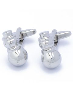 N-2133 Manchetknopen - Sneeuwpop Sneeuwman Zilverkleurig 1.jpg