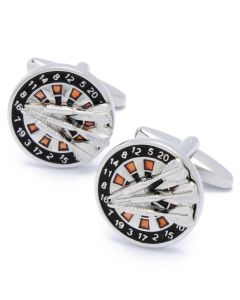 N-2196 Manchetknopen - Dartbord met Dartpijlen Rood en Zwart 1.jpg