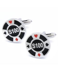 N-2275 Manchetknopen - 100 Dollar Casino Fiches 1.jpg