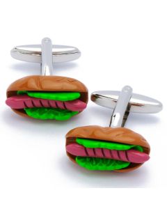 N-2413 Manchetknopen - Hotdog Groen en Bruin 1.jpg