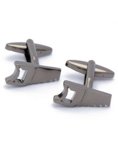 N-2446 Manchetknopen - Houtzaag Donker Metaal 1.jpg