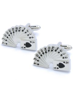 N-2512 Manchetknopen - Kaarten Kaartspel Zilverkleurig 1.jpg