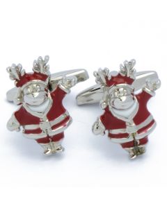 N-2653 Manchetknopen - Kerstman met Gewei Rood Wit 1.jpg