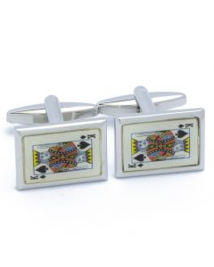 N-2665 Manchetknopen - Schoppen Koningen Kaartspel 1.jpg