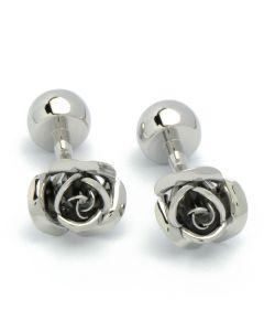N-2874 Manchetknopen - Roos Rozen Zilverkleurig 1.jpg