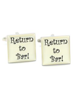 N-2933 Manchetknopen - Tekst Return To Bar Zwart Wit 1.jpg