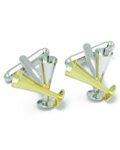 N-2972 Manchetknopen - Champagneglazen Flute Goud en Zilverkleurig 1.jpg