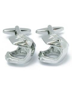 N-3007 Manchetknopen - Motor Helm Crossmotor Zilverkleurig 1.jpg