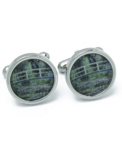 N-3018 Manchetknopen - Claude Monet met Japanse Brug 1.jpg